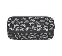 ZHAOUR Astuccio portamatite con simpatico maialino rosso, con stampa completa, organizer multiuso, in tessuto Oxford resistente, scomparti multipli, Coniglietto, Taglia unica, Zaino per la scuola