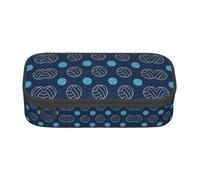 ZHAOUR Astuccio portamatite con simpatico maialino rosso, con stampa completa, organizer multiuso, in tessuto Oxford resistente, scomparti multipli, Pallavolo blu, Taglia unica, Zaino per la scuola