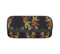 ZHAOUR Astuccio portamatite con simpatico maialino rosso, con stampa completa, organizer multiuso, in tessuto Oxford resistente, scomparti multipli, Lucertole geco, Taglia unica, Zaino per la scuola