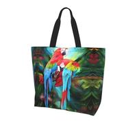 ZHAOUR Borsa a tracolla con stampa diagramma Ying Yang - Grande borsa riutilizzabile per donne, borsa portaoggetti, leggera, per la vita quotidiana e i viaggi, Due pappagalli colorati, Taglia unica