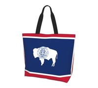 ZHAOUR Borsa a tracolla con stampa pasquale gioia, grande, riutilizzabile, da donna, leggera, per tutti i giorni e da viaggio, Bandiera dello stato del Wyoming, Taglia unica