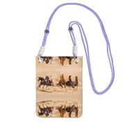 ZHAOUR Borsa a tracolla universale nera per telefono - Borsa leggera con stampa di cavalli che corrono nel deserto e sabbia, perfetta per lo shopping e le attività all'aperto, Viola, Taglia unica