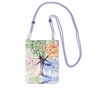 ZHAOUR Borsa a tracolla universale nera per telefono, leggera, bella borsa con stampa albero quattro stagioni, perfetta per lo shopping e le attività all'aperto, Viola, Taglia unica