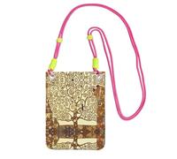ZHAOUR Borsa a tracolla universale nera per telefono, leggera, con stampa albero della vita, perfetta per lo shopping e le attività all'aperto, Fucsia, Taglia unica