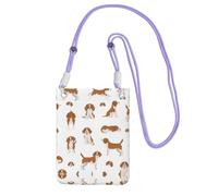 ZHAOUR Borsa a tracolla universale nera per telefono, leggera, con stampa di cane beagle, perfetta per lo shopping e le attività all'aperto, Viola, Taglia unica