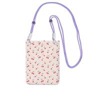 ZHAOUR Borsa a tracolla universale nera per telefono, leggera, con stampa di ciliegie rosse, perfetta per lo shopping e le attività all'aperto, Viola, Taglia unica