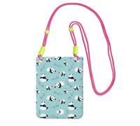 ZHAOUR Borsa a tracolla universale nera per telefono, leggera, con stampa di panda in stile cartone animato, perfetta per lo shopping e le attività all'aperto, Fucsia, Taglia unica