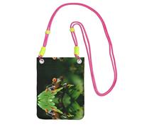 ZHAOUR Borsa a tracolla universale nera per telefono, leggera, con stampa di rane della pace, perfetta per lo shopping e le attività all'aperto, Fucsia, Taglia unica