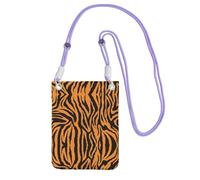 ZHAOUR Borsa a tracolla universale nera per telefono, leggera, con stampa leopardata arancione tigre (1), perfetta per lo shopping e le attività all'aperto, Viola, Taglia unica