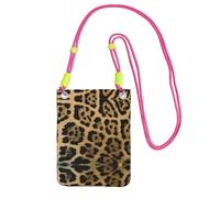 ZHAOUR Borsa a tracolla universale nera per telefono, leggera, con stampa leopardata, perfetta per lo shopping e le attività all'aperto, Fucsia, Taglia unica