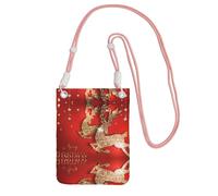 ZHAOUR Borsa a tracolla universale nera per telefono, leggera, con stampa Merry Christmas, perfetta per lo shopping e le attività all'aperto, rosa, Taglia unica