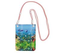 ZHAOUR Borsa a tracolla universale nera per telefono, leggera, con stampa Sea World, perfetta per lo shopping e le attività all'aperto, rosa, Taglia unica