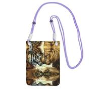 ZHAOUR Borsa a tracolla universale nera per telefono, leggera, con tigre bianca e leone (1) borsa con stampa, perfetta per lo shopping e le attività all'aperto, Viola, Taglia unica