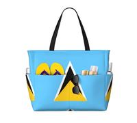 ZHAOUR Borsa da viaggio con stampa bandiera del Venezuela di grande capacità, leggera, perfetta per vacanze, campeggio e uso quotidiano, Bandiera di Santa Lucia, Taglia unica