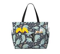 ZHAOUR Borsa da viaggio con stampa pinguino grande capacità, leggera, perfetta per vacanze, campeggio e uso quotidiano, Animali del manatee, Taglia unica