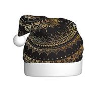ZHAOUR Caleidoscopio Mandala Print Cappello di Natale per adulti - Comodo Natale Capodanno Babbo Natale Bomboniere Cappelli, Holiday Festive Headwear
