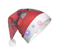ZHAOUR Cappello di Natale con LED per adulti, cappello di Babbo Natale con stampa amuleto sciamano, morbido copricapo per Natale e Capodanno