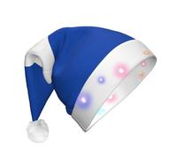 ZHAOUR Cappello natalizio con LED per adulti, cappello di Babbo Natale con stampa El Salvador, morbido copricapo per Natale e Capodanno