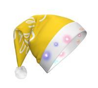 ZHAOUR Cappello natalizio con LED per adulti, cappello di Babbo Natale con stampa Hello Sunshine, morbido peluche per Natale, Capodanno