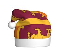 ZHAOUR Cappello natalizio con stampa bandiera dello Sri Lanka per adulti, comodo cappello di Natale per Capodanno, regali di Babbo Natale, cappelli per le festività