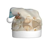 ZHAOUR Cappello natalizio per adulti con stampa di conchiglie e stelle marine, comodo cappello di Natale, capodanno, Babbo Natale, bomboniere, copricapo per le vacanze