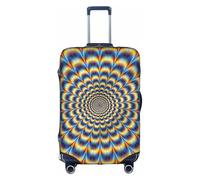 ZHAOUR Copertura protettiva per valigia, elastica, a spirale, illusione ottica, stampa GIF, accessori da viaggio per viaggi di lavoro, bianco, S
