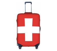 ZHAOUR Copertura protettiva per valigia, elastica, con stampa bandiera svizzera, accessori da viaggio per viaggi d'affari, bianco, XL