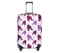 ZHAOUR Copertura protettiva per valigia, elastica, con stampa di barboncini viola, accessori da viaggio per viaggi d'affari, bianco, S