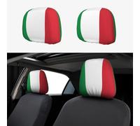 ZHAOUR Copritesta universale con stampa bandiera italiana, 2 pezzi, morbida, traspirante e alla moda, protezione per furgoni, SUV, camion