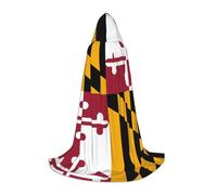 ZHAOUR L Halloween Capo con cappuccio - Unisex Maryland State Flag Print Cosplay Robe per strega, mago - Party Masquerade Costume