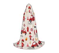 ZHAOUR M Halloween Capo con cappuccio - Unisex Bambini e Ragazze in Stampa Pompieri Cosplay Robe per strega Mago - Party Masquerade Costume
