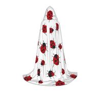 ZHAOUR Mantello con cappuccio per Halloween, unisex, con stampa di coccinelle sette stelle, per cosplay, strega, mago, festa in maschera