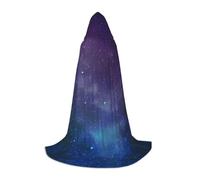 ZHAOUR Mantello con cappuccio per Halloween, unisex, con stampa interstellare con stelle e galassia, per cosplay, strega, mago, festa in maschera