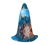 ZHAOUR Mantello con cappuccio per Halloween, unisex, divertente delfino che ti guarda, costume per feste, carnevale, mostre di fumetti, cosplay e molto altro ancora