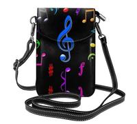 ZHAOUR Piccola borsa per cellulare con stampa pinguino dabbing - Ampia borsa a portafoglio a tracolla, in pelle regolabile con tracolla, Musica Pentatonica Colorata, Taglia unica