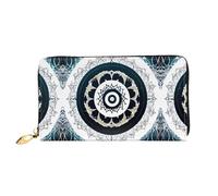 ZHAOUR Portafoglio in pelle con stampa marmorizzata nera e oro, pochette lunga da donna, portafoglio per assegni, sottile e leggero, porta carte, Totem Rotondo Bianco e Nero, One Size