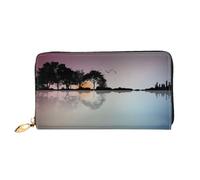 ZHAOUR Reflection - Portafoglio in pelle con stampa chitarra, pochette lunga da donna, sottile e leggero, portafoglio per assegni, porta carte, Chitarra di riflessione, One Size