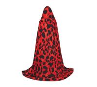 ZHAOUR S Halloween Capo con cappuccio - Unisex Red Leopard Pattern Print Cosplay Robe per strega mago - Party Masquerade Costume