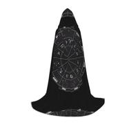 ZHAOUR S Halloween Capo con cappuccio - Unisex Zodiac Constellation Space Print Cosplay Robe per strega Mago - Party Masquerade Costume