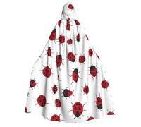 ZHAOUR Seven Star - Mantello con cappuccio per Halloween, motivo: coccinella, unisex, per adulti, feste, carnevale, esibizioni di fumetti, cosplay