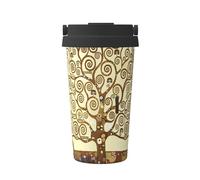 ZHAOUR Tazza da caffè isolata con stampa albero della vita, bicchiere da viaggio da 500 ml con coperchio ribaltabile, tazza in acciaio inox a doppio strato