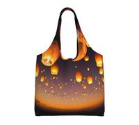 ZHAOUR Universo con stelle e galassia stampa interstellare borse tote - Grande borsa riutilizzabile per la spesa, borsa tote per traslochi, shopping, viaggi e uso quotidiano, Lanterne volanti cinesi