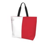 ZHAOUR You Are Awesome - Borsa a tracolla con stampa bradipo - Grande borsa riutilizzabile per donne, borsa portaoggetti, leggera, per uso quotidiano e viaggi, Bandiera di Malta, Taglia unica