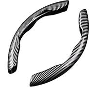 ZHAOWLI 2 Pezzi Coprivolante per BMW Z4 E85 Roadster 2004 2005 2006 2007 2008, Coprivolante Segmentato Carbonio Copri Volante Antiscivolo Protezione per Volante,A/Black