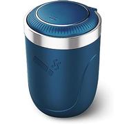 ZHAOWLI Portacenere Auto per Fiat Tipo 500 500L 500X Ducato, Portatile Posacenere con Coperchio e LED Luminoso Rimovibile Facile da Pulire,B-Blue