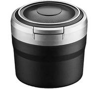 ZHAOWLI Portacenere Auto per Renault Scenic Kadjar Clio Megane Fluence, Portatile Posacenere con Coperchio e LED Luminoso Rimovibile Facile da Pulire,B/Silver