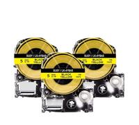 ZHAOXCAIN 3PK 5m SU5S SU5Y Tubi termorestringenti compatibili con i modelli di stampante per etichette LK-4WBA5 LK-4YBA5 compatibili con i materiali di consumo per stampanti(Black on Yellow)
