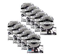 ZHAOXCAIN Nastri per etichette da 10 pezzi SB12X LK-4SBM 12 mm nero su argento opaco compatibili con i modelli di stampante LW-300 LW-400 LW-600P LW-700 4WBN9 per codice articolo SB12X