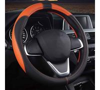 ZHAOXDONN Copri Sterzo Auto per Lancia Ypsilon (2012 2013 2014 2015 2016 2017 2018 2019 2020 2021 2022 2023 2024),Coprivolante in Copri Volante Antiscivolo Traspirante Durevole Accessori,Black Orange