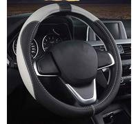 ZHAOXDONN Copri Sterzo Auto per Lancia Ypsilon (2012 2013 2014 2015 2016 2017 2018 2019 2020 2021 2022 2023 2024),Coprivolante in Copri Volante Antiscivolo Traspirante Durevole Accessori,Black Gray